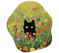 Rimilak Small Mouse Pad 6.5 x 7 Inch, Takes up Wrist and Mouse Space, Waterproof Compact Mini Mouse Mat for Laptop Computer Wireless Mouse Keyboard Home Office Travel,Green Grass Cat