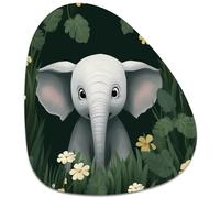 Rimilak Small Mouse Pad 6 x 7 Inch, Irregular Mini Mouse Pad with Non-Slip Rubber Base, Waterproof Compact Mouse Mat for Laptop Computer Wireless Mouse Keyboard Home Office Travel, Cute Elephant