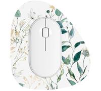 Rimilak Small Mouse Pad 6 x 7 Inch, Irregular Mini Mousepad, Green Leaves