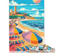 Rimini Beach Scene Puzzle 1000 Piece Adult Jigsaw Puzzle Wooden Puzzles for Adults Teenagers Teenager Man Woman Gift 1000pcs (75x50cm)