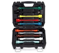 RIMKOLO 1/2" Drive Torque Limiting Extension Bar Set, 10-Piece Impact Torque Limiter Set with 8 Inch Color-Coded CR-MO Torque Sticks (65 to 150 Ft-Lbs) for Locking Lug Nuts