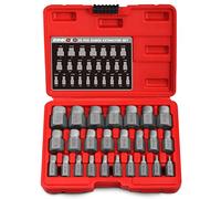 RIMKOLO 25-Piece Screw Extractor Set, Multi-Spline, Chrome Molybdenum Steel, 1/8" to 7/8", Hex Head, Easy Out Bolt Remover