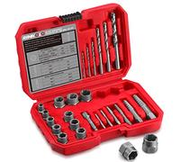 RIMKOLO 26-Piece Screw & Drill Bit Set, Multi-Spline & Bolt Extractors, Spiral Extractor for Broken Studs & Fittings