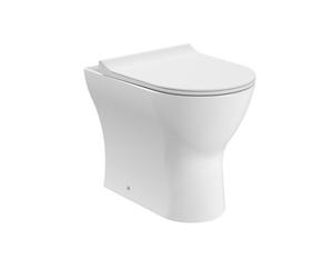 Rimless Back To Wall Toilet Pan With Soft Close Sandwich Seat, Modern Compact Ceramic Wc Design - White By Balterley