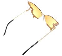 Rimless Butterfly Sunglasses with UV Protection for Halloween Season | Oversized Resin and Metal Frame, Large Butterfly Shape, Fashionable Trendy Style, Easy to Install and Operate