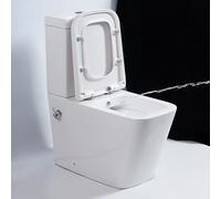 Rimless Integrated Combined Bidet Toilet Close Coupled Toilet with Bidet All in One Back to Wall Comfort Height Toilets Ceramic Pan Soft Close Seat Cistern Square Bathroom WC
