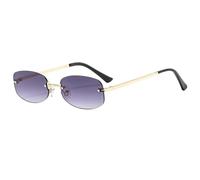 Rimless Men's Small Frame Sunglasses Outdoor Vacation Women's Commuter Metal Sun Glasses(Grey)