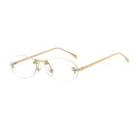 Rimless Oval Sunglasses For Women Cat Eye Letter Punk Sun Glasses Men Shades Driving Eyewear Glasses Female UV400 (Gold Clear,One Size)