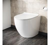 Nes Home Rimless Round Back to Wall Pan with Soft Close Toilet Seat