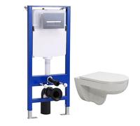 Rimless Single Hole Superspin Flush Wall Hung Toilet & 1140CM Concealed Cistern