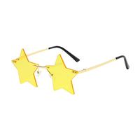 Rimless Star Shape Sunglasses for Women and Men, Unique Pentagram Party Eyewear, Fashionable Sun Glasses for Stylish Look