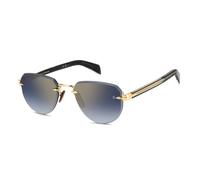 Rimless Sunglasses Blue Mirrored Gold, unisex, Eyewear by David Beckham, Sunglasses, Yellow, 55 MM, Accessories 55 MM