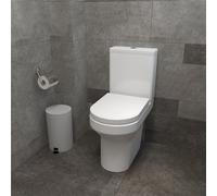 Rimless WC Ceramic Pan Close Coupled Toilet Soft Close Seat Gloss White Bathroom