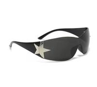 Rimless Wrap Around Sunglasses, Trendy Star Shades, Y2K Retro Shades | Soft edges sit snugly all day, suit cyclists and drivers, street fashion for beach and festivals