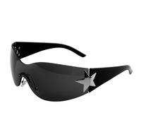 Rimless Wrap Around Sunglasses UV400 Protection Oversized Trendy Y2k Rave Sunglasses Flat Top Shield Futuristic Mirrored Shades Sun Glasses for Men Women Running Cycling Fishing Driving Unisex