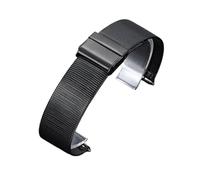 Rimmean 1pc 0.4 Mesh Loop Stainless Steel Watch Band Bracelet 18mm 20mm 22mm 24mm 1.5mm Thickness Strap(Black,22mm)