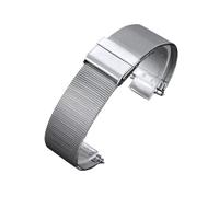 Rimmean 1pc 0.4 Mesh Loop Stainless Steel Watch Band Bracelet 18mm 20mm 22mm 24mm 1.5mm Thickness Strap(Sliver,18mm)