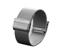 Rimmean 1pc 0.6mm Strap 12/14/16/18/19/20/22/24mm General Use Release Watchband Stainless Steel Band For Belt Men Women(Silver,22mm)