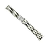 Rimmean 1pc 10 12 13 14 16 17 18 19 20 21 22mm Solid Full Stainless Steel Watch Band Curved Flat Head Universal Wrist Strap Folding Buckle(Silver,22mm)