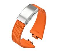 Rimmean 1pc 11mm 12mm Fluoro Rubber Strap For PRX Series Super Player 35mm 40mm FKM Women Men Release Folding Buckle Watch Band(Orange,11mm)