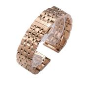 Rimmean 1pc 12/14/16/18/19/20/21/22mm Solid Stainless Steel Watch Band Butterfly Buckle Metal Wrist Strap(Rose Gold,20mm)