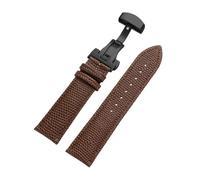 Rimmean 1pc 14 15 16mm 18mm 19mm 20mm 21mm 22mm Genuine Leather Watch Band Lizard Print Replacement Bracelet For Men Women Accessories(Brown-Black Buckle,19mm)