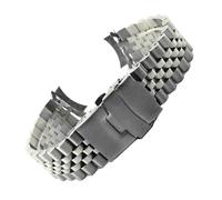 Rimmean 1pc 18 19 20 21 22 23 24mm 316L Solid Stainless Steel Watch Strap With Curved End Jubilee Bracelet Accessories(18mm)