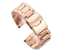 Rimmean 1pc 18 20 22 24mm Release Solid Stainless Steel Watch Strap Folding Buckle For Women Men Universal Band(Rose Gold,18mm)