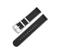 Rimmean 1pc 18/20/22/24mm Strap Men Women Sport Canvas Release Bracelet For Galaxy Watch 6 5 4 For GT 3 2 Pro Band(Black grey line,24mm)