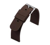 Rimmean 1pc 18/20/22/24mm Watch Bands Soft Rubber Release Straps(DeepBrown,18mm)