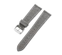 Rimmean 1pc 18mm 20mm 22mm Release Vintage Denim Strap Sailcloth Watchband Men Women Canvas Sport Bracelet Smartwatch Wristbands(Gray,18mmRose Gold Buckle)