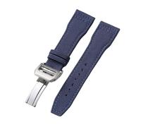 Rimmean 1pc 20mm 21mm 22mm Leather Watch Band For IWC Canvas Woven Strap Wristband Men Women Sport Bands(Blue,20mm)