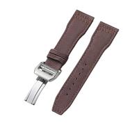 Rimmean 1pc 20mm 21mm 22mm Leather Watch Band For IWC Canvas Woven Strap Wristband Men Women Sport Bands(Brown,22mm)