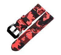 Rimmean 1pc 20mm 22mm 24mm 26mm Universal Camo Blue Grey Watch Band Straps Wristwatch Belt Accessories(Camo Red Black,20mm)