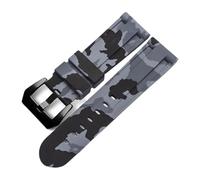Rimmean 1pc 20mm 22mm 24mm 26mm Universal Camo Blue Grey Watch Band Straps Wristwatch Belt Accessories(Camo Grey Black,26mm)