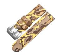 Rimmean 1pc 20mm 22mm 24mm 26mm Universal Camo Blue Grey Watch Band Straps Wristwatch Belt Accessories(Camo Yellow Silver,22mm)