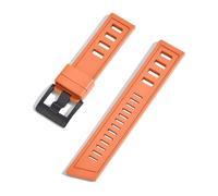 Rimmean 1pc 20mm Release FKM Rubber Handsome Watch Bands For Men Heavy Solid Built Silver/Black/Gold Buckle WatchStrap(Orange-Black Buckle)