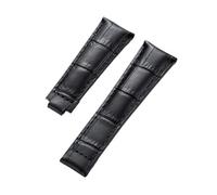 Rimmean 1pc 20mm Watchbands For Men Calfskin Leather Watch Strap 9x16mm Folding Buckle(Black strap)