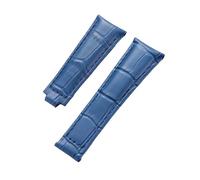 Rimmean 1pc 20mm Watchbands For Men Calfskin Leather Watch Strap 9x16mm Folding Buckle(Blue strap)