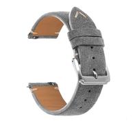 Rimmean 1pc 21mm For Suede Leather Watch Strap Genuine Band For Release Bracelet For Men Wristbelt(Dark Grey,21mmSilver Buckle)