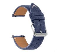 Rimmean 1pc 21mm For Suede Leather Watch Strap Genuine Band For Release Bracelet For Men Wristbelt(Dark Blue,21mmGold Buckle)