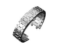 Rimmean 1pc 26mm Solid Stainless Steel Watch Strap For 15400 15500 Series Folding Clasp Silver Interface Bracelet