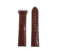 Rimmean 1pc Bamboo Strip Pattern Leather Watch Strap 19mm 20mm 21mm 22mm Fit Flat End Universal Release Bands(Brown,19mm Black Buckle)
