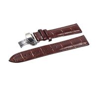 Rimmean 1pc Calfskin Genuine Cow Leather Watchband Belt For Watch Strap Bracelets Butterfly Buckle Replacement 12mm 14mm 16mm 18mm(Brown-s,18mm)