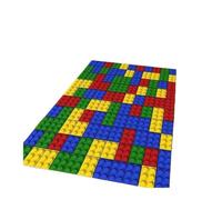 Rimmean 1pc Colorful Lego Block Pattern Flannel Carpet Non-slip Soft Absorbent Rug For Kids Room Playroom Living Decor(2,120x160cm)
