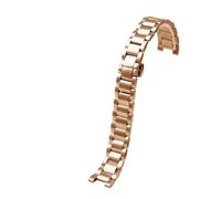 Rimmean 1pc Concave Stainless Steel Strap For 20-12mm 18-10mm 16-8mm Folding Buckle WatchBand(Rose gold,20-12mm)