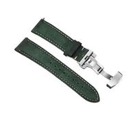 Rimmean 1pc Cowhide Watch Strap 22mm 24mm For Release Wrist Band Butterfly Buckle Leather Bracelet(Green,22mmWith Rose Buckle)