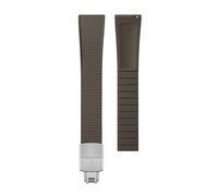 Rimmean 1pc CTS Fluororubber Watch Strap 18mm 19mm 20mm 21mm 22mm Release Folding Buckle Bands(Brown-New,22mm)