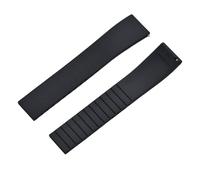 Rimmean 1pc CTS Fluororubber Watch Strap 18mm 19mm 20mm 22mm Release Butterfly Buckle Bands FKM(Black,18mmSilver Buckle)