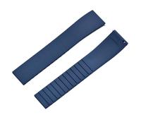 Rimmean 1pc CTS Fluororubber Watch Strap 18mm 19mm 20mm 22mm Release Butterfly Buckle Bands FKM(Blue,19mmSilver Buckle)
